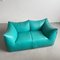 Le Bambole 2-Seater Sofa in Turquoise Leather by Mario Bellini for B&B Italia, 1979 6