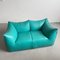 Le Bambole 2-Seater Sofa in Turquoise Leather by Mario Bellini for B&B Italia, 1979, Image 6