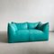 Le Bambole 2-Seater Sofa in Turquoise Leather by Mario Bellini for B&B Italia, 1979 5