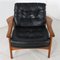 Vintage Black Leather Bjorli Armchair 12