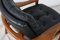 Vintage Black Leather Bjorli Armchair 10