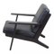 Silla GE-290 con cuero negro bisonte de Hans J. Wegner para Getama, Imagen 3