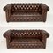 Antique Leather Chesterfield Sofas, 1950s, Set of 2 1