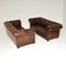 Antique Leather Chesterfield Sofas, 1950s, Set of 2, Image 2