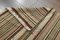 Vintage Turkish Green Beige Striped Rug, 1960s 9