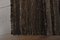 Vintage Turkish Dark Dark Brown Wool Striped Kilim Rug 5