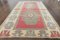 Vintage Turkish Red Green Oushak Wool Rug, Anatolia 10