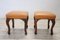 18th Century Walnut and Leather Stools, Set of 2, Image 2