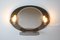 Italienischer Beleuchteter Ovaler Schminkspiegel aus Rauchglas, 1970 8