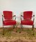 Fauteuil Rouge avec Structure en Chrome, 1960s 3