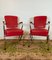 Roter Sessel mit Chromgestell, 1960er 3