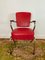 Fauteuil Rouge avec Structure en Chrome, 1960s 6