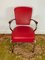 Fauteuil Rouge avec Structure en Chrome, 1960s 5