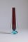Tropfenförmige Vase aus rubinrotem und blauem Murano Glas von Galliano Ferro, 1960er 8