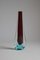 Teardrop Vase in Ruby Red and Blue Murano Glass by Galliano Ferro, 1960s 3