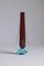 Teardrop Vase in Ruby Red and Blue Murano Glass by Galliano Ferro, 1960s 1