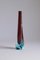 Tropfenförmige Vase aus rubinrotem und blauem Murano Glas von Galliano Ferro, 1960er 2