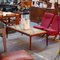Tavolino da caffè grande in marmo e teak, anni '60, Immagine 2