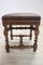 Antique Turned Walnut and Leather Stool, 18th Century 6