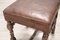 Antique Turned Walnut and Leather Stool, 18th Century 3