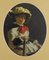 Egisto Lancerotto, Portrait eines jungen Mädchens mit roter Schleife, 1900, Öl auf Leinwand auf Karton 2