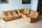 Camel Brown Leather Togo Lounge Chair, Corner and 2-Seat Sofa by Michel Ducaroy for Ligne Roset, Set of 3, Image 1