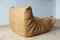 Camel Brown Leather Togo Lounge Chair, Corner and 2-Seat Sofa by Michel Ducaroy for Ligne Roset, Set of 3 3