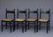 Italian Dining Chairs with Rush Seats, 1960s, Set of 4, Image 1