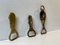 Brass Bottle Cap Openers, 1920s, Set of 3 3