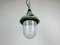 Lámpara colgante industrial verde, años 60, Imagen 8
