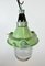 Lámpara colgante industrial verde, años 60, Imagen 7