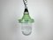 Lámpara colgante industrial verde, años 60, Imagen 2
