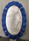 Blue Murano Glass and Brass Wall Mirror, 1990s 1