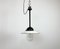 Lámpara colgante industrial de hierro fundido y esmalte blanco de Helo Leuchten, años 50, Imagen 1