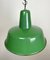 Industrielle Fabriklampe aus grüner Emaille, 1960er 6