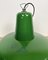Industrielle Fabriklampe aus grüner Emaille, 1960er 8