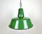 Industrielle Fabriklampe aus grüner Emaille, 1960er 1