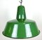 Industrielle Fabriklampe aus grüner Emaille, 1960er 2