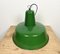 Industrielle Fabriklampe aus grüner Emaille, 1960er 7