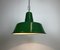 Industrielle Fabriklampe aus grüner Emaille, 1960er 11