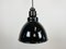 Petite Lampe à Suspension Industrielle en Émail Noir, 1950s 5