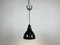 Lámpara colgante industrial pequeña esmaltada en negro, años 50, Imagen 8