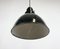 Petite Lampe à Suspension Industrielle en Émail Noir, 1950s 7