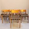 Chairs with Black Leather Seats attributed to Hans J. Wegner, Set of 8, Image 8