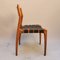 Sedie con sedute in pelle nera attribuite a Hans J. Wegner, set di 8, Immagine 4