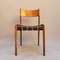 Chairs with Black Leather Seats attributed to Hans J. Wegner, Set of 8 1