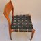Chairs with Black Leather Seats attributed to Hans J. Wegner, Set of 8, Image 2