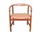 Poltrona PP203 in mogano e pelle color cognac di Hans J. Wegner per PP Møbler, anni '70, Immagine 1