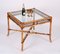 Mid-Century Italian Square Bamboo Dining Table with Glass Top from Vivai Del Sud, 1960s 5
