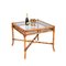 Mid-Century Italian Square Bamboo Dining Table with Glass Top from Vivai Del Sud, 1960s 2